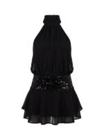 Zenayda Drop Waist Sequin Mini Dress Black - Image 11