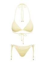 Nevaeh Ribbed Triangle Bikini Top Yellow - Image 10