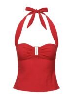 Isabetta Halter Top Red - Image 12