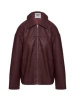 Napoleon Faux Leather Jacket Burgundy - Image 14