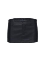Rhode Faux Leather Mini Skort Onyx - Image 8