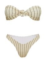 Nevaeh High Cut Bikini Bottoms Yellow Stripe - Image 6