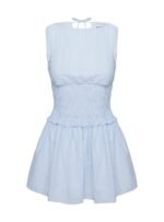 Yennifer Shirred Mini Dress Blue / White - Image 5